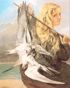 古斯塔夫 庫爾貝 The Girl with the Seagulls, Trouville 古斯塔夫 庫爾貝 The Girl with the Seagulls, Trouville